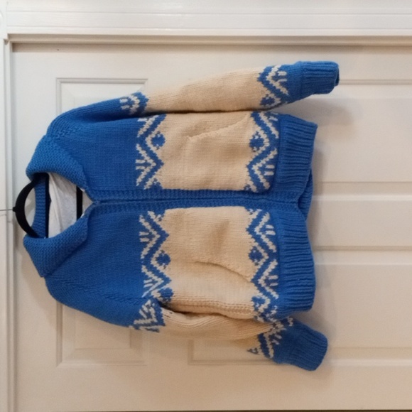 VTG Hand Knit cardigan Size L - Picture 4 of 7